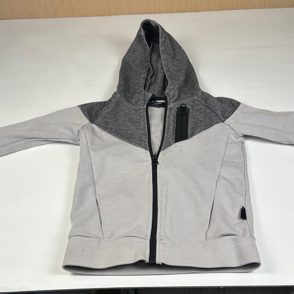 Ocean Current Two-Tone Gray Kids Hoodie